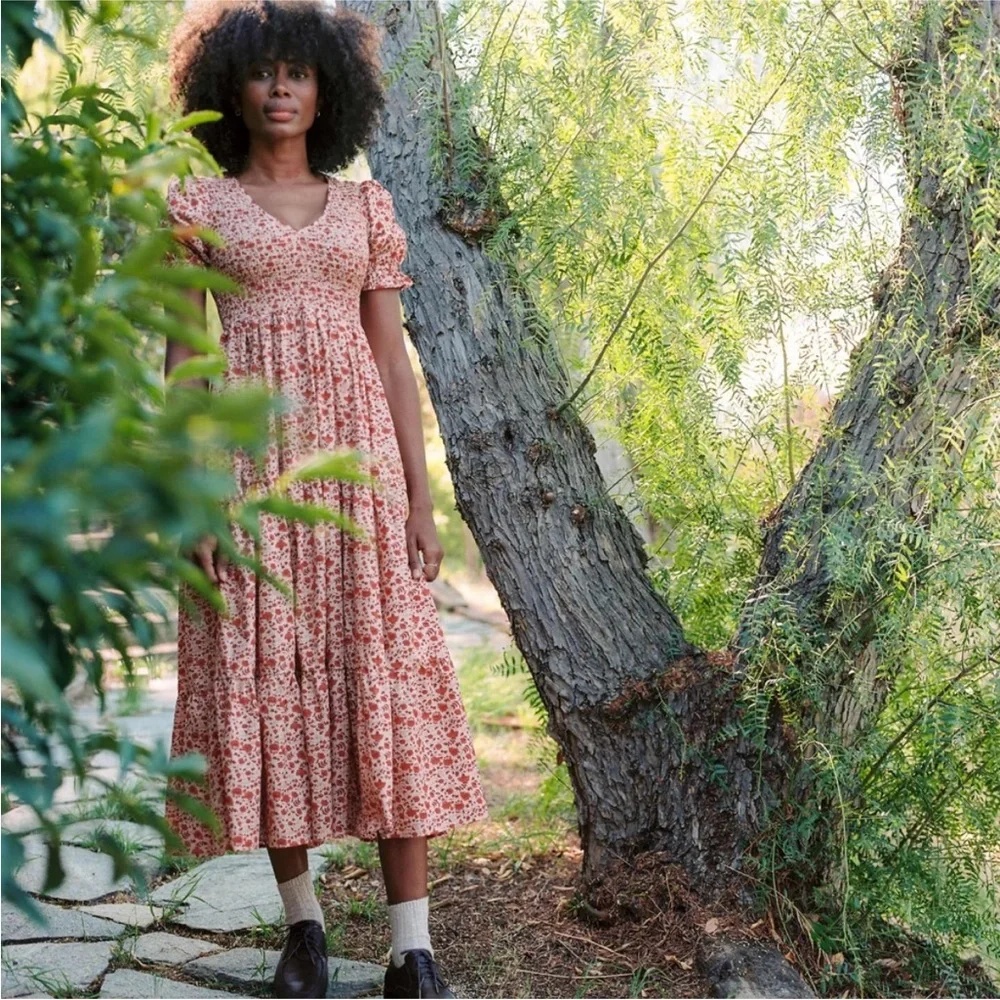 NWOT Christy Dawn The Brooklyn Dress in Mandarin Ditsy Field Size 2X - Picture 1 of 12